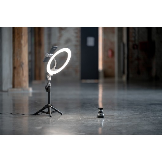 Lampa pierścieniowa LED Newell RL-10A Arctic White + statyw