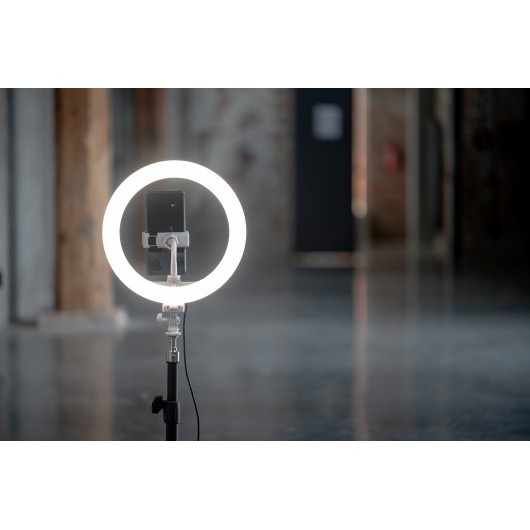 Lampa pierścieniowa LED Newell RL-10A Arctic White + statyw