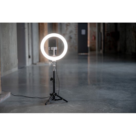 Lampa pierścieniowa LED Newell RL-10A Arctic White + statyw