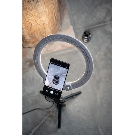 Lampa pierścieniowa LED Newell RL-10A Arctic White + statyw