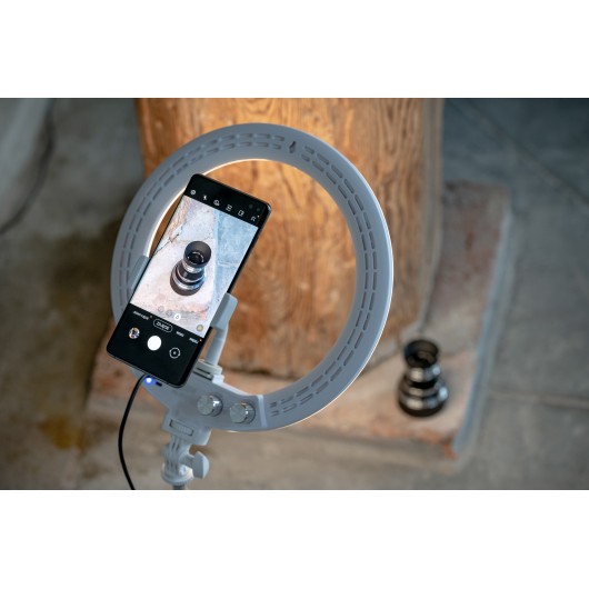 Lampa pierścieniowa LED Newell RL-10A Arctic White + statyw