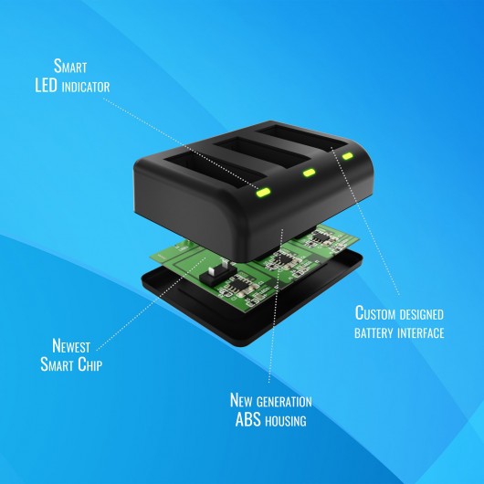 Ładowarka trójkanałowa Newell SDC-USB do akumulatorów AABAT-001