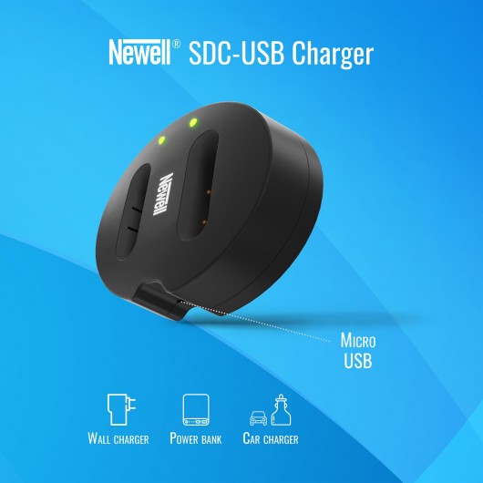 Ładowarka dwukanałowa Newell SDC-USB do akumulatorów LP-E17
