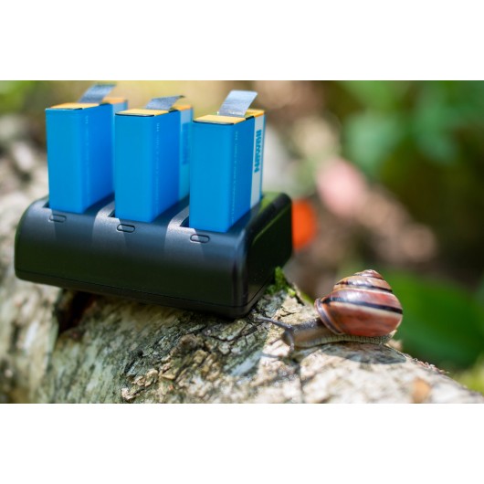 Ładowarka trójkanałowa Newell SDC-USB do akumulatorów AHDBT-901