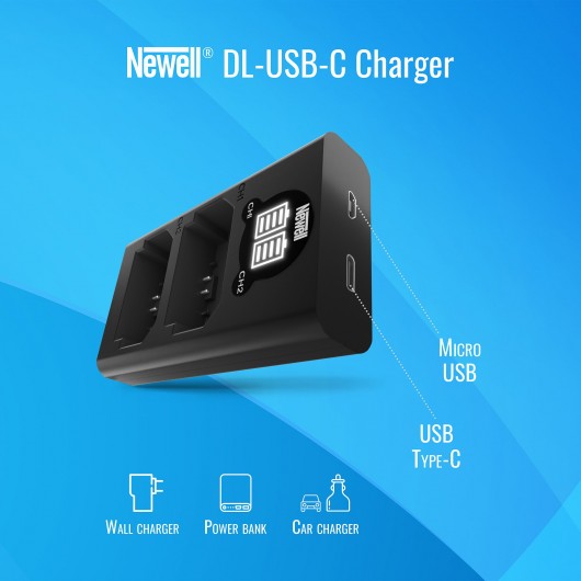 Ładowarka dwukanałowa Newell DL-USB-C do akumulatorów EN-EL23