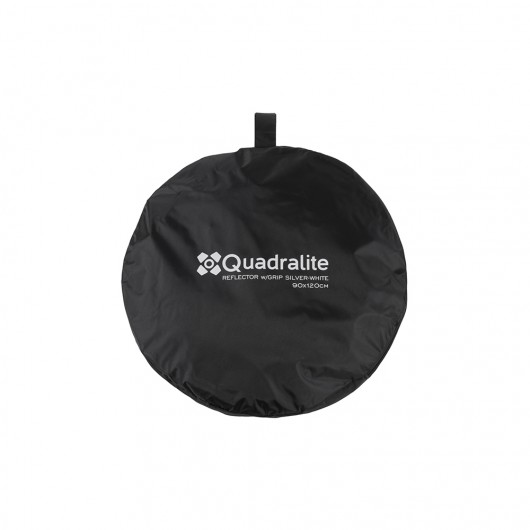 Quadralite Blenda z uchwytem srebrno-biała 90x120 cm