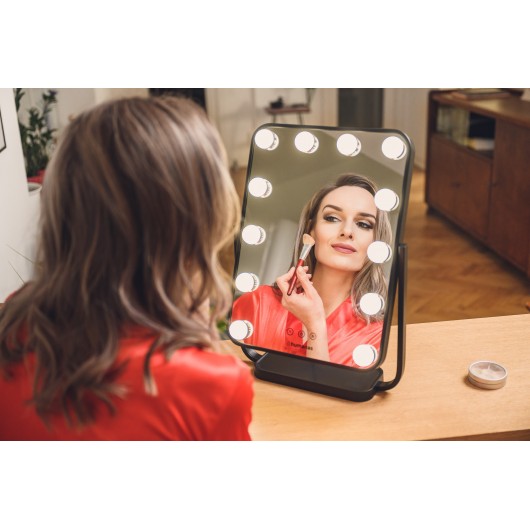 Lustro do makijażu Humanas HS-HM01 z oświetleniem LED - białe