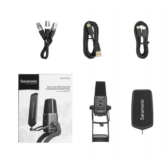 Mikrofon pojemnościowy Saramonic SR-MV7000 ze złączem USB/XLR do podastów