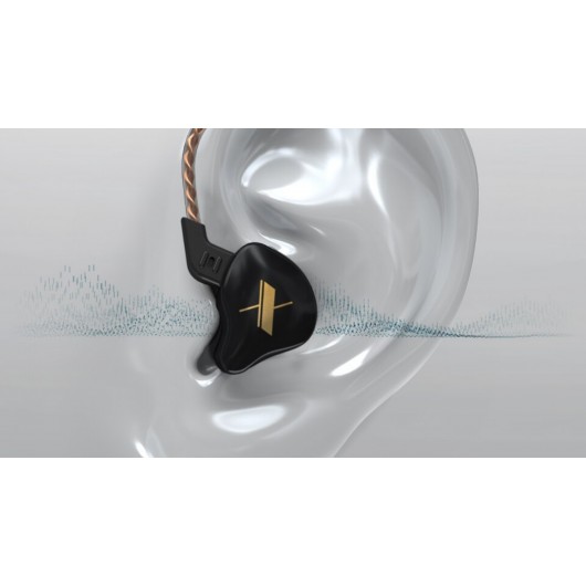 Słuchawki douszne KZ EDX - przewodowe, czarne