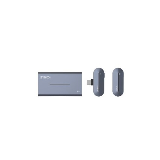 Synco P1T bezprzewodowy system mikrofonowy USB-C, 1 nadajnik, 1 odbiornik, grey-blue