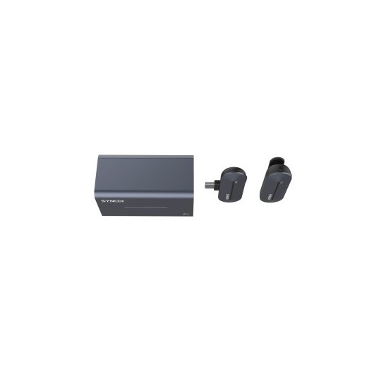 Synco P1T bezprzewodowy system mikrofonowy USB-C, 1 nadajnik, 1 odbiornik, grey-blue