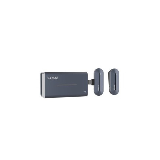 Synco P1T bezprzewodowy system mikrofonowy USB-C, 1 nadajnik, 1 odbiornik, grey-blue
