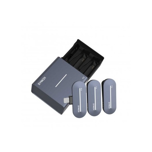 Synco P2L bezprzewodowy system mikrofonowy Lighting, 2 nadajniki, 1 odbiornik, grey-blue