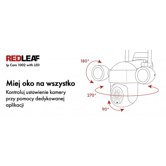 Kamera WiFi do monitoringu Redleaf IP Cam 1002 z lampą LED