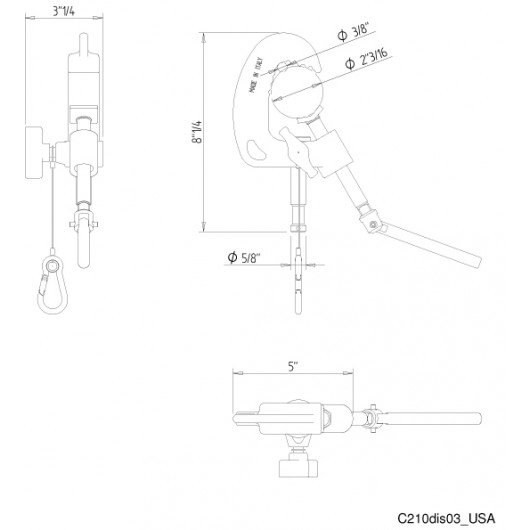 Avenger Klamra trzpień 16mm (5/8") 100Kg 10-55mm