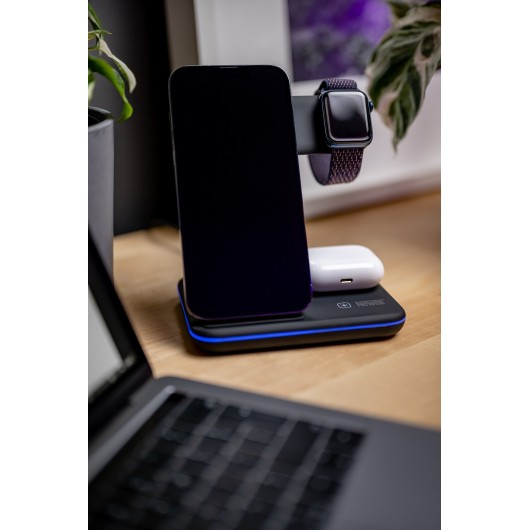 Ładowarka indukcyjna Newell induOne N-GY-Z5A do 3 urządzeń mobilnych - czarna