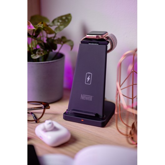 Ładowarka indukcyjna Newell induOne N-YM-UD21 do 3 urządzeń mobilnych - czarna