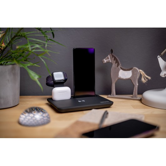 Ładowarka indukcyjna Newell induOne N-YM-UD17 do 4 urządzeń mobilnych - czarna