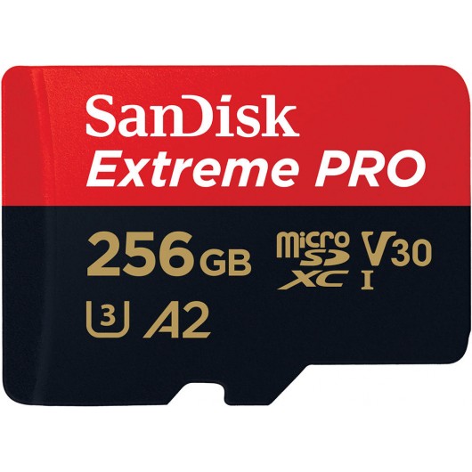 KARTA SANDISK EXTREME PRO microSDXC 256GB 200/140 MB/s A2 C10 V30 UHS-I U3