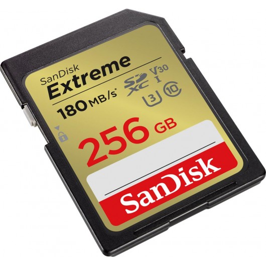 KARTA SANDISK EXTREME SDXC 256 GB 180/130 MB/s C10 V30 UHS-I U3