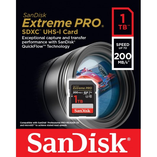 KARTA SANDISK EXTREME PRO SDXC 1TB 200/140 MB/s C10 V30 UHS-I U3