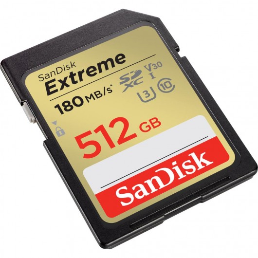 KARTA SANDISK EXTREME SDXC 512 GB 180/130 MB/s C10 V30 UHS-I U3