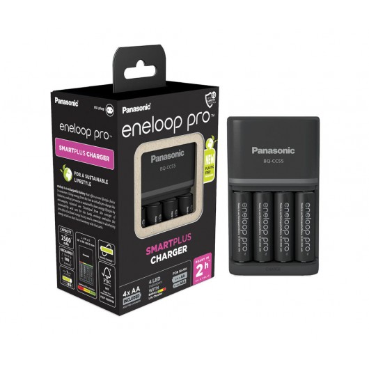 ŁADOWARKA PANASONIC BQ-CC55 + 4 x R6/AA ENELOOP PRO 2500 mAh