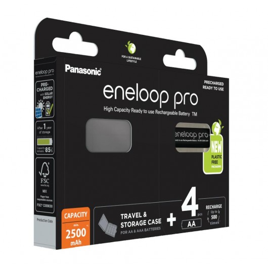 PANASONIC ENELOOP PRO AA 2500mAh 4 szt + box