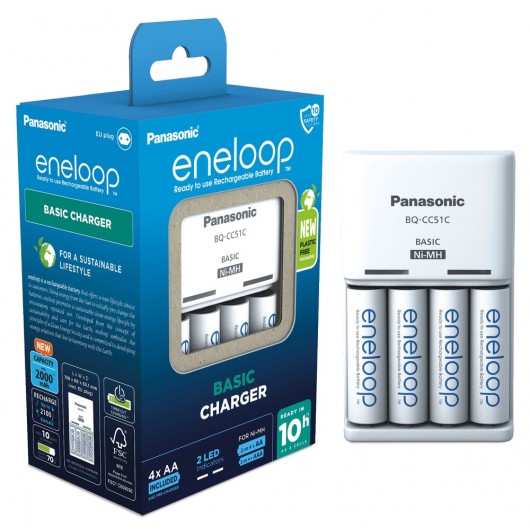 ŁADOWARKA PANASONIC BASIC + 4x AA ENELOOP 2000 mAh