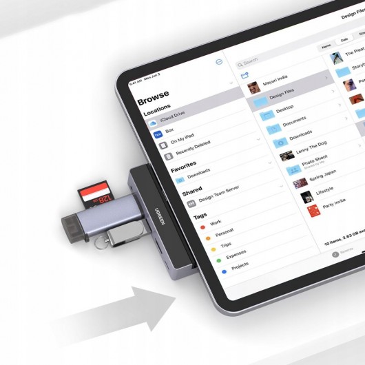 Adapter 5w1 wielofunkcyjny Ugreen 70688 srebrny