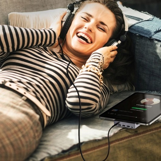 Adapter 5w1 wielofunkcyjny Ugreen 70688 srebrny