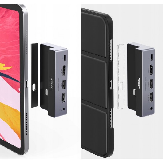 Adapter 5w1 wielofunkcyjny Ugreen 70688 srebrny