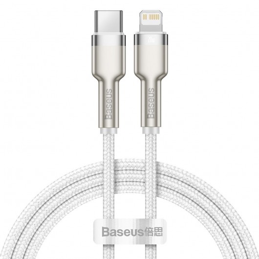 Kabel USB-C do Lightning Baseus Cafule, PD, 20W, 1m biały