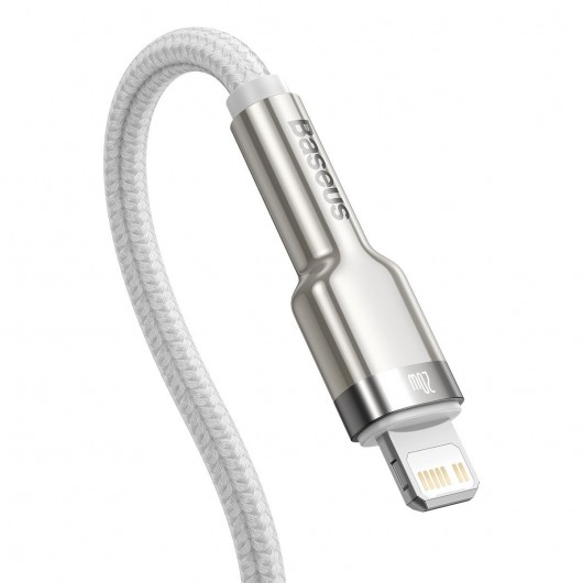 Kabel USB-C do Lightning Baseus Cafule, PD, 20W, 1m biały