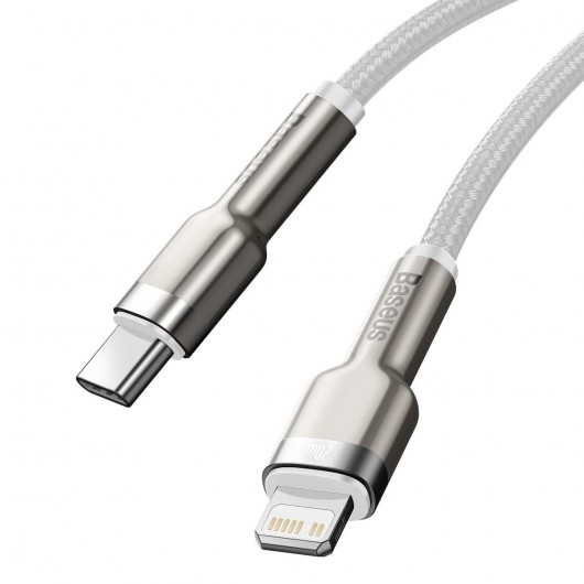 Kabel USB-C do Lightning Baseus Cafule, PD, 20W, 1m biały