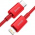 Kabel USB-C do Lightning Baseus Superior Series, 20W, PD, 1m (czerwony)