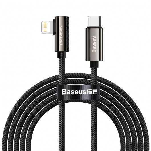 Kabel USB-C do Lightning kątowy Baseus Legend Series, PD, 20W, 2m (czarny)