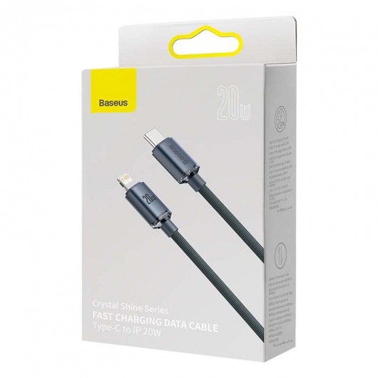 Kabel USB-C do Lightning Baseus Crystal, 20W,...