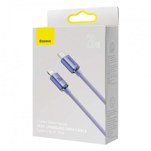 Kabel USB-C do Lightning Baseus Crystal, 20W,...