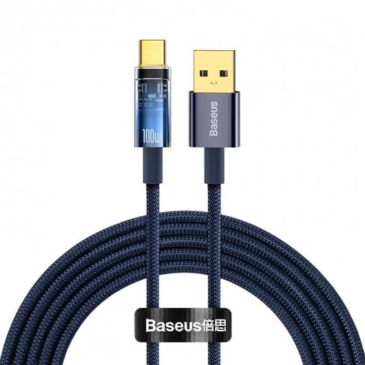 Kabel USB do USB-C Baseus Explorer, 100W, 2m (niebieski)