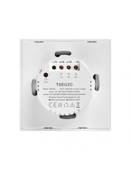 Dotykowy włącznik światła WiFi Sonoff T0 EU TX (2-kanałowy)