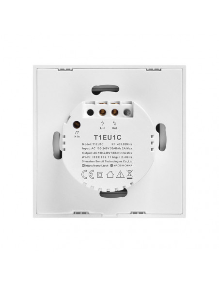 Dotykowy włącznik światła WiFi + RF 433 Sonoff T1 EU TX (2-kanałowy)