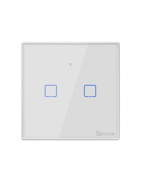 Dotykowy włącznik światła WiFi + RF 433 Sonoff T2 EU TX (2-kanałowy)