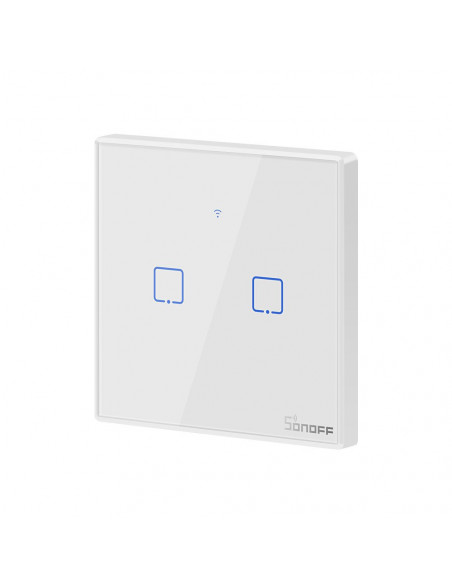 Dotykowy włącznik światła WiFi + RF 433 Sonoff T2 EU TX (2-kanałowy)