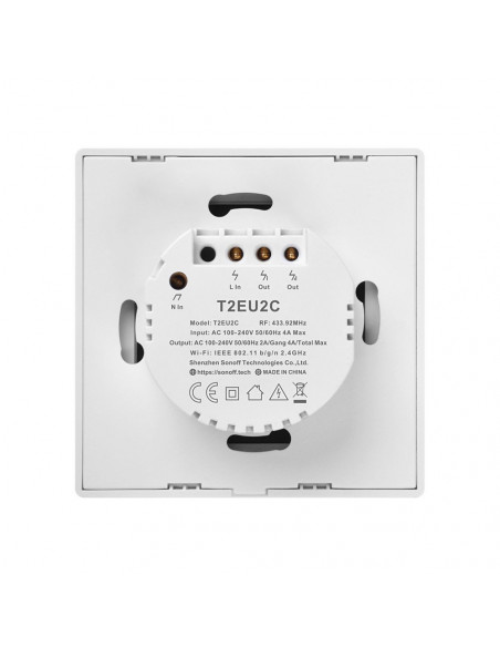 Dotykowy włącznik światła WiFi + RF 433 Sonoff T2 EU TX (2-kanałowy)