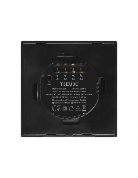 Dotykowy włącznik światła WiFi + RF 433 Sonoff T3 EU TX (3-kanałowy)