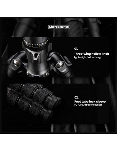 Statyw Fotopro Sherpa Max - czarny