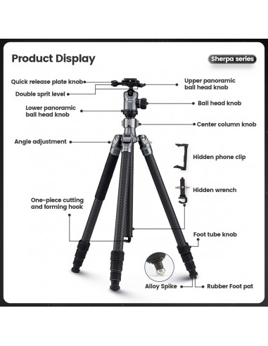 Statyw Fotopro Sherpa Plus - czarny