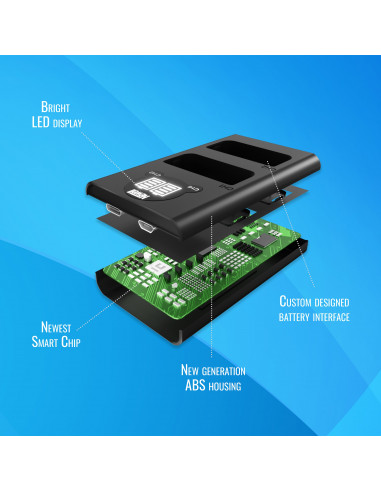 Ładowarka dwukanałowa Newell DL-USB-C do akumulatorów BLX-1 do Olympus