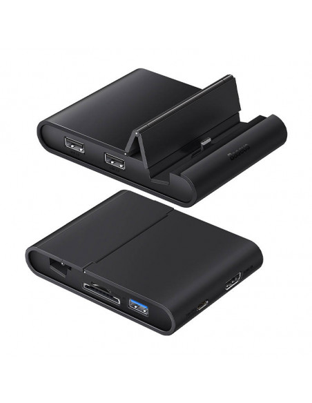 Stacja dokująca, HUB USB-C Baseus Mate Docking Pro do smartfonów, PD, 100W (czarna)